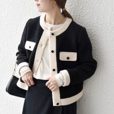 シップス エニィ(SHIPS any)のSHIPS any: バイカラー クルーネック カーディガン ジャケット