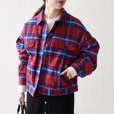 SHIPS any:〈手洗い可能〉タータン チェック キルティング シャツ ジャケット