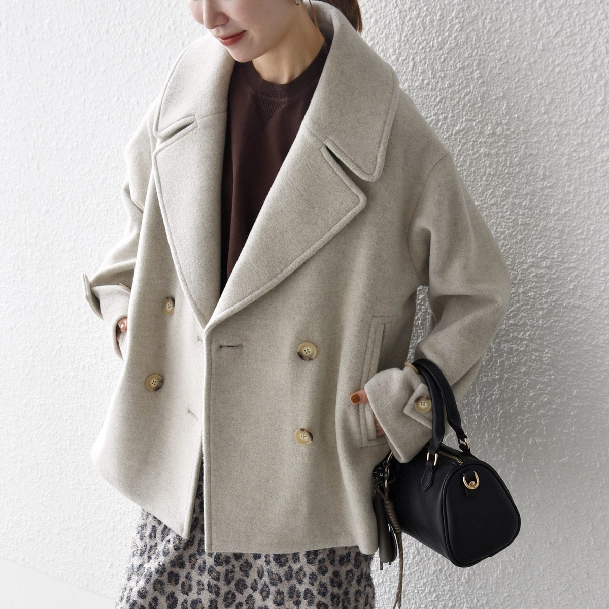 AIGLE レディース ピーコート M ネイビー ウール AIGLE レディース ピーコート M ネイビー ウール レディースの