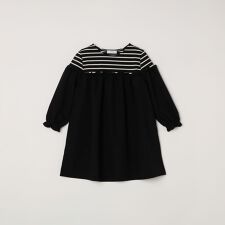 SHIPS any:〈洗濯機可能〉ボーダー/ソリッド 切り替え ワンピース