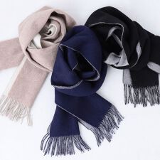 SHIPS any: サープラスヤーン ウール リバーシブル ソリッド マフラー◇