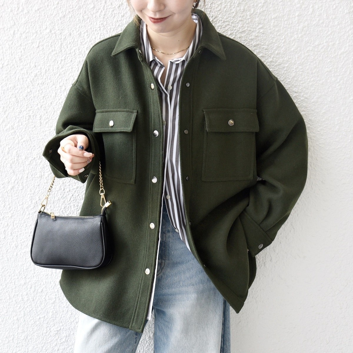【新品】SHIPS any シャンブレー Aライン フレア ショート コート SHIPS any:〈手洗い可能〉シャンブレー Aライン フレア ショート