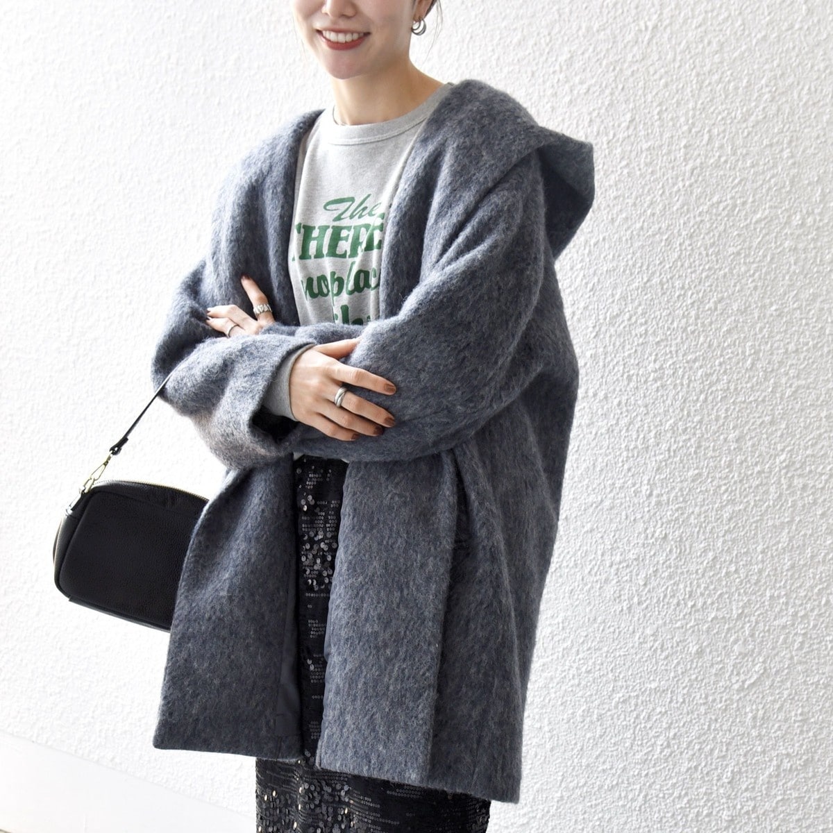 一部追加予約》SHIPS any: リバー ダブル テーラード ミドル コクーン