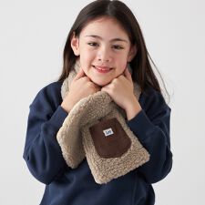 Lee:〈手洗い可能〉ボア キルティング リバーシブル ポケット マフラー