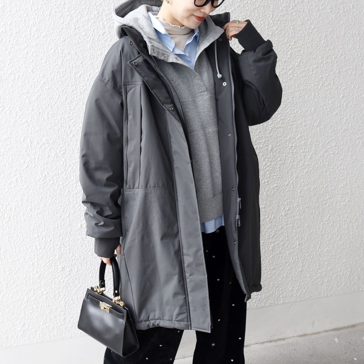 SHIPS any:〈多機能〉中綿 2WAY スタンドカラー モンスター コート