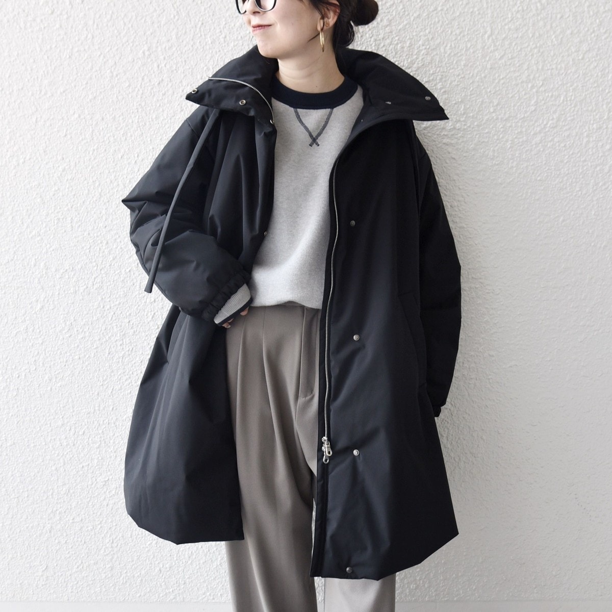 SHIPS any:〈多機能〉中綿 2WAY フーディー テントライン コート