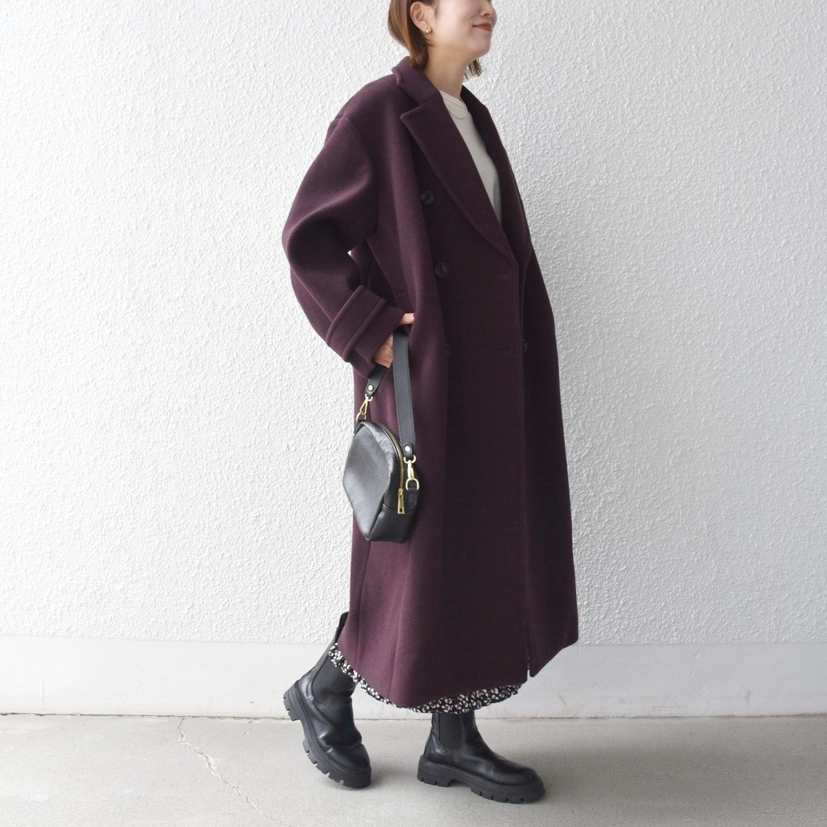 一部追加予約》【WEB限定】PURE WOOL ロング テーラード コート