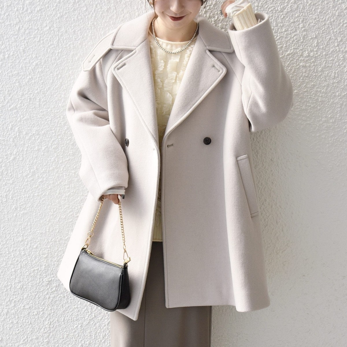 SHIPS any: スタンド & ダブル カラー コート 24FW WEB限定】SHIPS any: スタンド & ダブル カラー コート 24FW