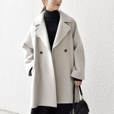 シップス エニィ(SHIPS any)の【WEB限定】SHIPS any: PURE WOOL スタンド & テーラード ハーフ コート