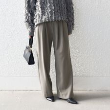 SHIPS any:〈洗濯機可能〉ウォーム ストレッチ ハイウエスト 2タック パンツ