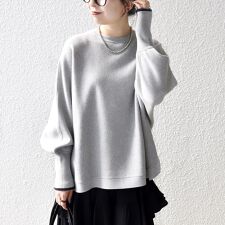 シップス エニィ(SHIPS any)の《予約》SHIPS any:〈手洗い可能〉ダブルフェイス ボリュームスリーブ ニット プルオーバー