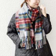 シップス エニィ(SHIPS any)のTWEED MILL: チェック ウール ストール 25AW