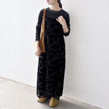 SHIPS any:〈手洗い可能〉フラワー オパール ロング キャミワンピース