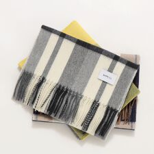 SHIPS any: ウール/カシミヤ チェック マフラー