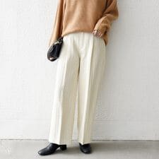 SHIPS any: ジャカード タック セミワイド パンツ［NAVY BLUE］