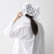 シップス エニィ(SHIPS any)の《予約》bon_meur:〈洗濯機可能〉レース スカーフ付き バンドカラー ギャザー パフ シャツ