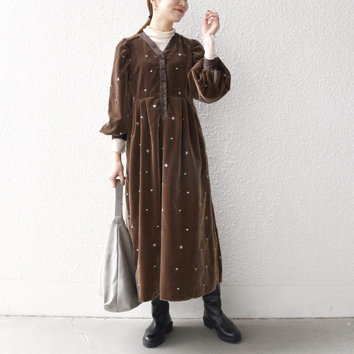 SHIPS any:〈洗濯機可能〉ダブルクロス Vネック ペプラム ワンピース