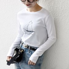 《予約》【SHIPS any別注】PETIT BATEAU: プリント ロン TEE