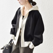 SHIPS any:〈洗濯機可能〉ジャージー ギャザー コンパクト ブルゾン