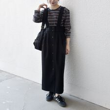 SHIPS any:〈洗濯機可能〉ジャージー ハイウエスト Iライン ジャンパースカート