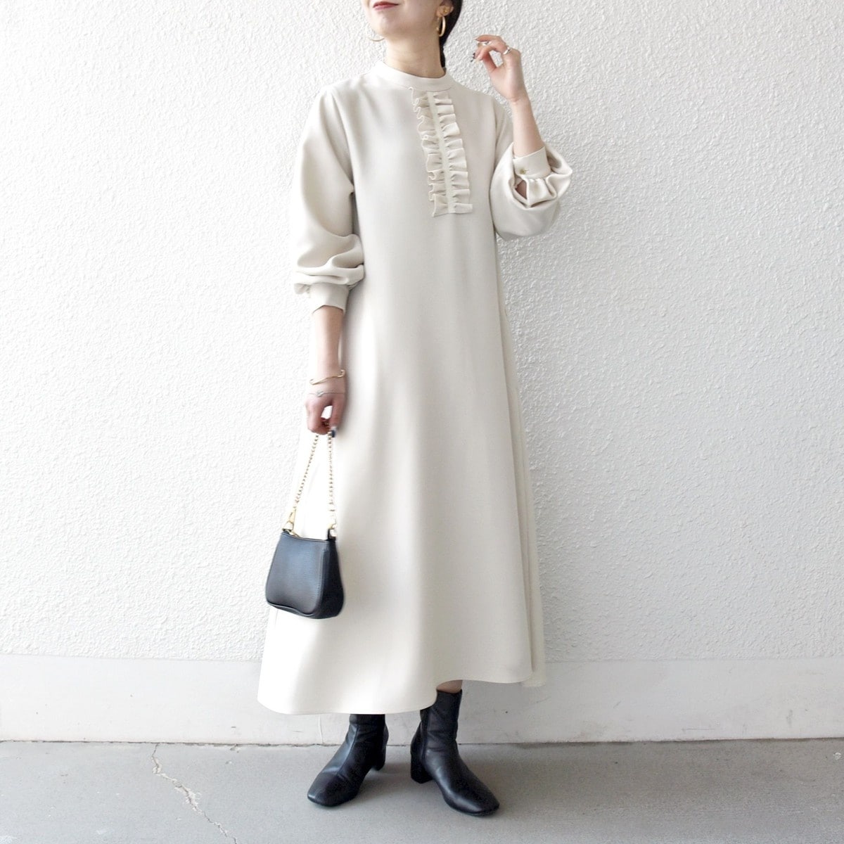 SHIPS any:〈洗濯機可能〉ダブルクロス ヨークカラー ワンピース［NAVY