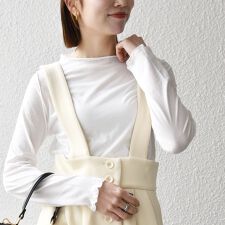 SHIPS any:〈手洗い可能〉シアー コットン ボトルネック メロウ プルオーバー