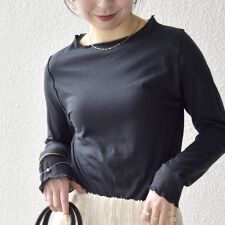 SHIPS any:〈手洗い可能〉シアー コットン ボトルネック メロウ プルオーバー