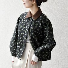 SHIPS any:〈手洗い可能〉フラワー ジャカード ジップ ブルゾン