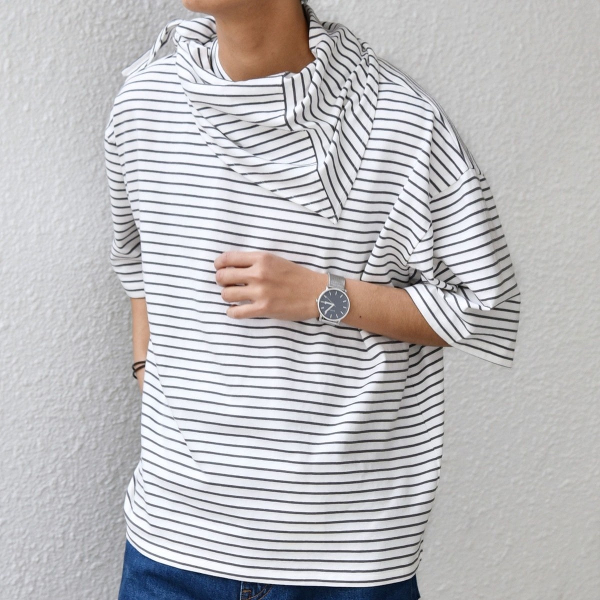 SHIPS any:〈接触冷感〉ハイゲージリネン ミックス サマーニット