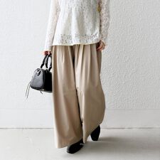 《予約》SHIPS any:〈洗濯機可能〉タイプライター タック ワイド イージー パンツ