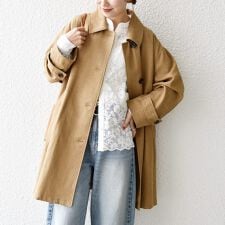 SHIPS any:〈手洗い可能〉オーバー フレア ステンカラー コート