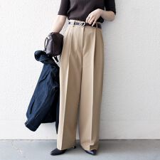 《一部追加予約》SHIPS any:〈手洗い可能〉2タック ワイド パンツ