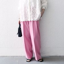 《一部追加予約》SHIPS any:〈手洗い可能〉2タック ワイド パンツ