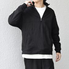 SHIPS any:〈洗濯機可能〉コットン ジャガード ハーフジップ 裏毛 スウェット(セットアップ