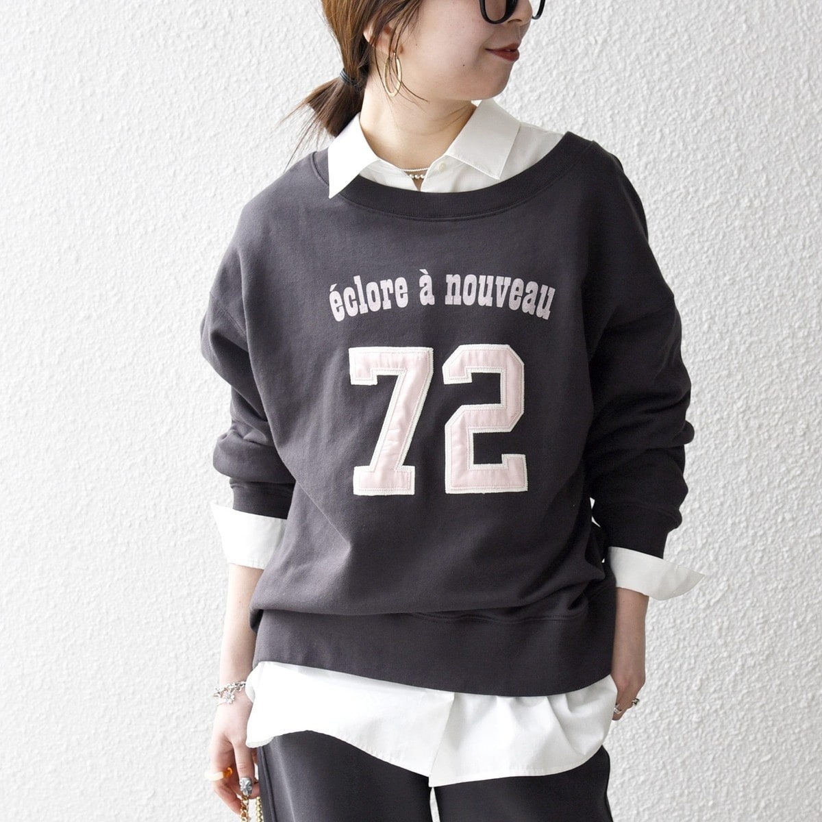 SHIPS any:〈洗濯機可能〉USAコットン 裏毛 ナンバリング ルーズ スウェット