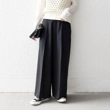 SHIPS any:〈洗濯機可能〉シャーク タック ワイド パンツ