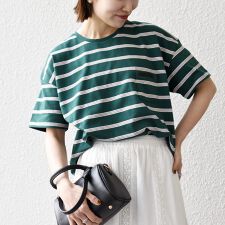 SHIPS any:〈洗濯機可能〉マルチボーダー ワイド TEE