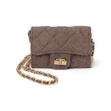 VELETTO: キルティング チェーン ミニ ショルダー バッグ （ブラウン）
