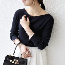 《予約》SHIPS any:〈手洗い可能〉コットン ミックス 配色 リブ ニット プルオーバー