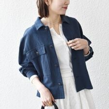 SHIPS any:〈洗濯機可能〉カルゼ ショート ワーク ジャケット