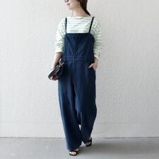 SHIPS any:〈洗濯機可能〉カルゼ キャミ ワイド サロペット