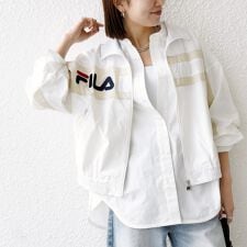 【SHIPS any別注】FILA:〈洗濯機可能〉スタンドカラー ジップ ライン ブルゾン