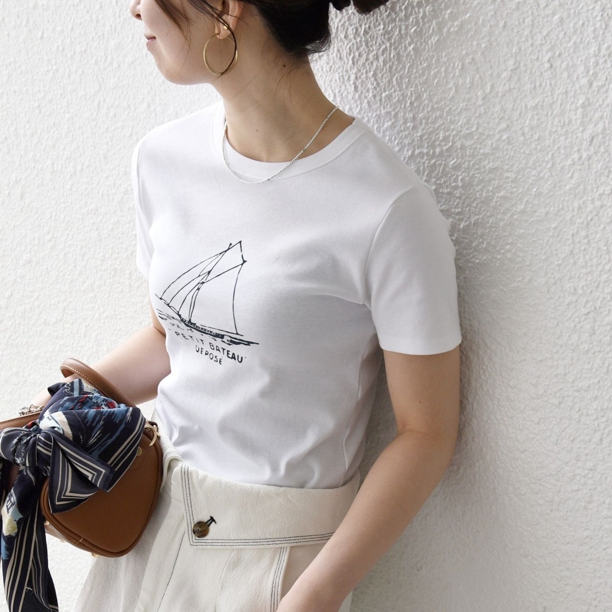 SHIPS any別注】PETIT BATEAU: ロゴ プリント コンパクト TEE 26SS