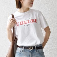 《一部追加予約》TRICOMER:〈洗濯機可能〉フレンチ ロゴ プリント TEE