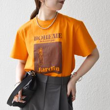 《予約》TRICOMER:〈洗濯機可能〉フレンチ ロゴ プリント TEE