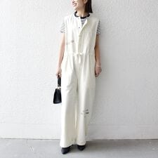 【SHIPS any別注】PAYDAY:〈洗濯機可能〉ステンシル ロゴ プリント オーバーオール