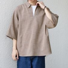 SHIPS any:〈洗濯機可能〉FUTURE LINEN CANVAS リネンライク スキッパー