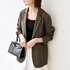 《予約》SHIPS any: 〈手洗い可能〉リネンミックス テーラード ライト ジャケット