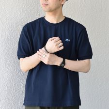SHIPS any別注】LACOSTE: ワンポイント ロゴ ピケ クルーネック T 
