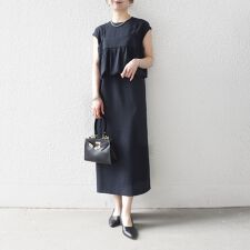 《予約》SHIPS any:〈洗濯機可能〉リネン ライク Iライン ワンピース × ビスチェ セット